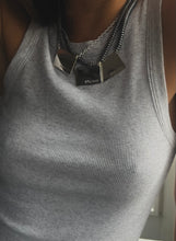 Load image into Gallery viewer, Grey Hematite Tag Necklace
