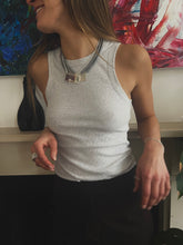 Load image into Gallery viewer, Grey Hematite Tag Necklace