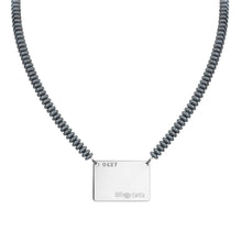 Load image into Gallery viewer, Grey Hematite Tag Necklace