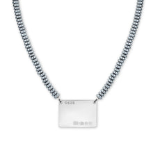 Load image into Gallery viewer, Silver Hematite Tag Necklace