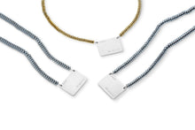 Load image into Gallery viewer, Grey Hematite Tag Necklace