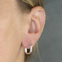 Load image into Gallery viewer, Square Silver Hoops
