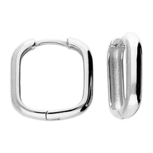 Load image into Gallery viewer, Square Silver Hoops
