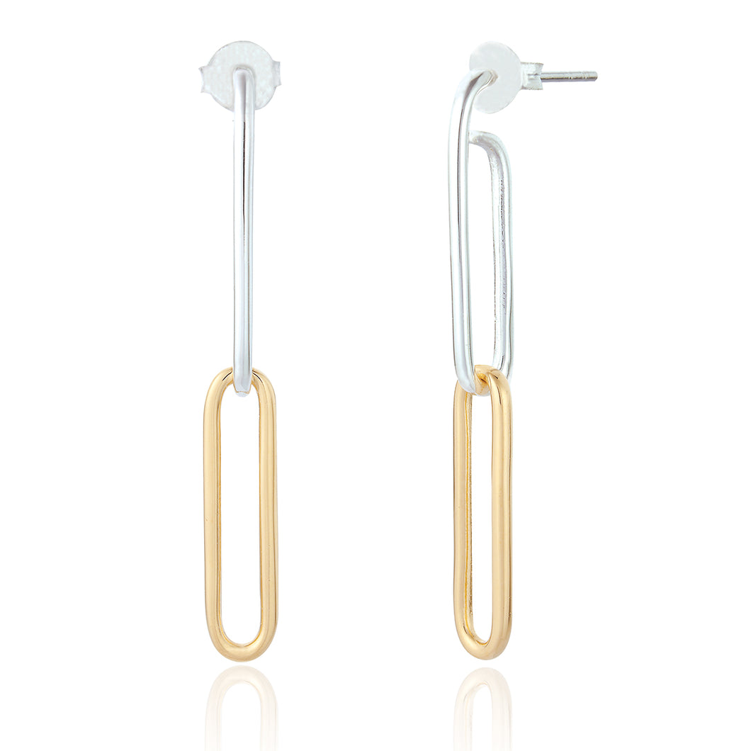 Two-tone Paperclip Earrings