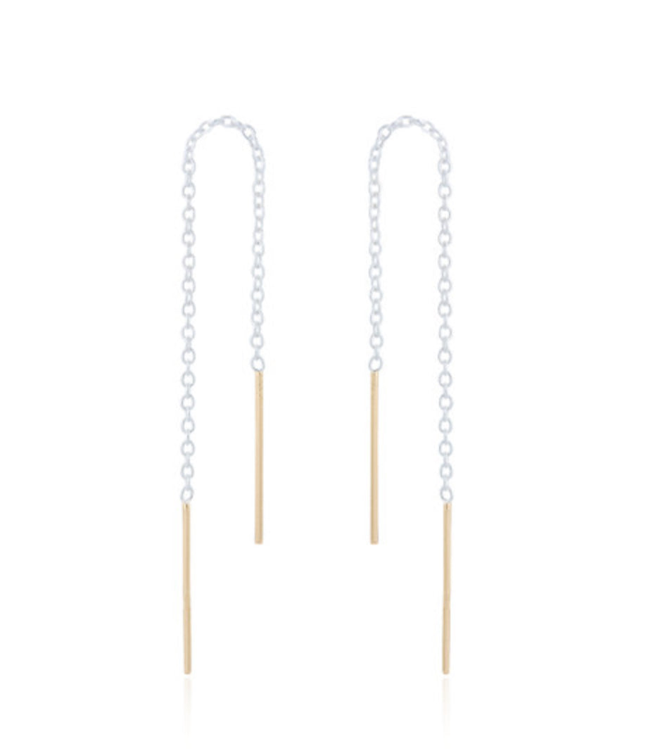 Two-Tone Baby Link Earrings