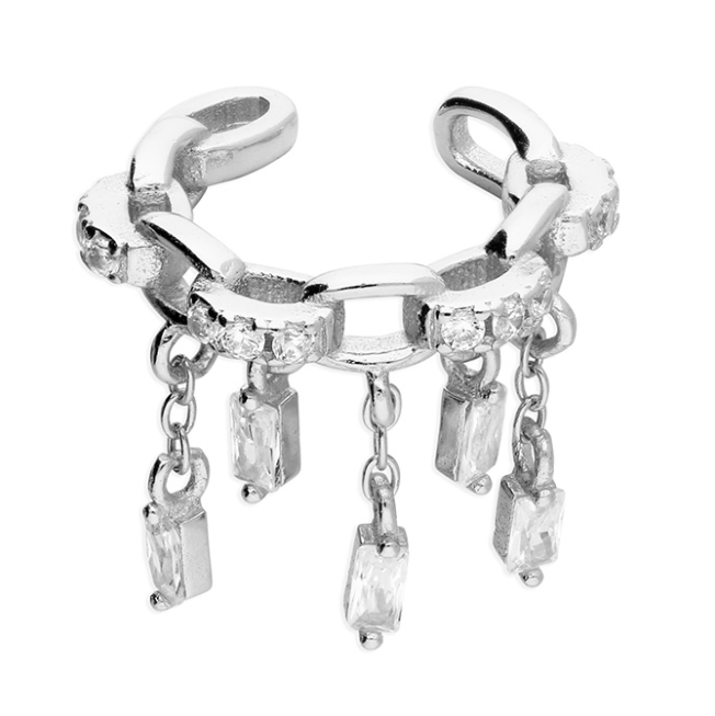 Diamante Silver Ear Cuff
